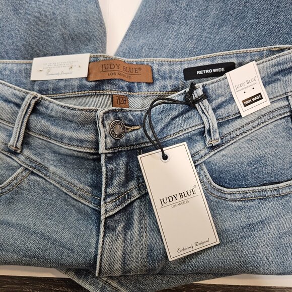 Judy Blue Jeans, High Waist, Retro Wide Size 7/28 - Picture 7 of 11